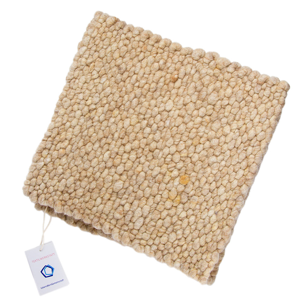 Sitzkissen handgewebt natur beige 36x36cm