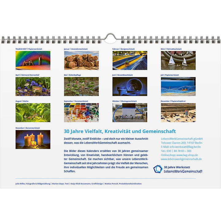Kalender „30 Jahre Werkstatt – LebensWerkGemeinschaft“