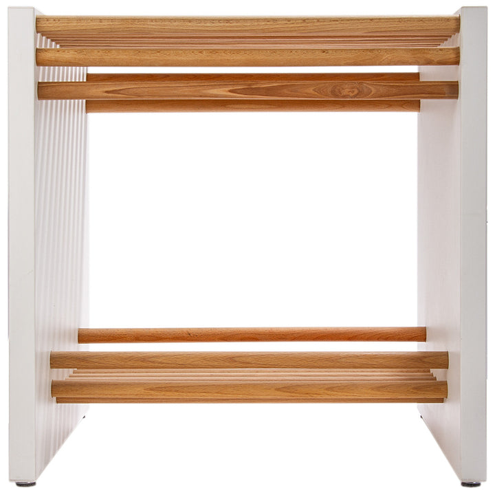 Designhocker modern mit Buchenholzdetails