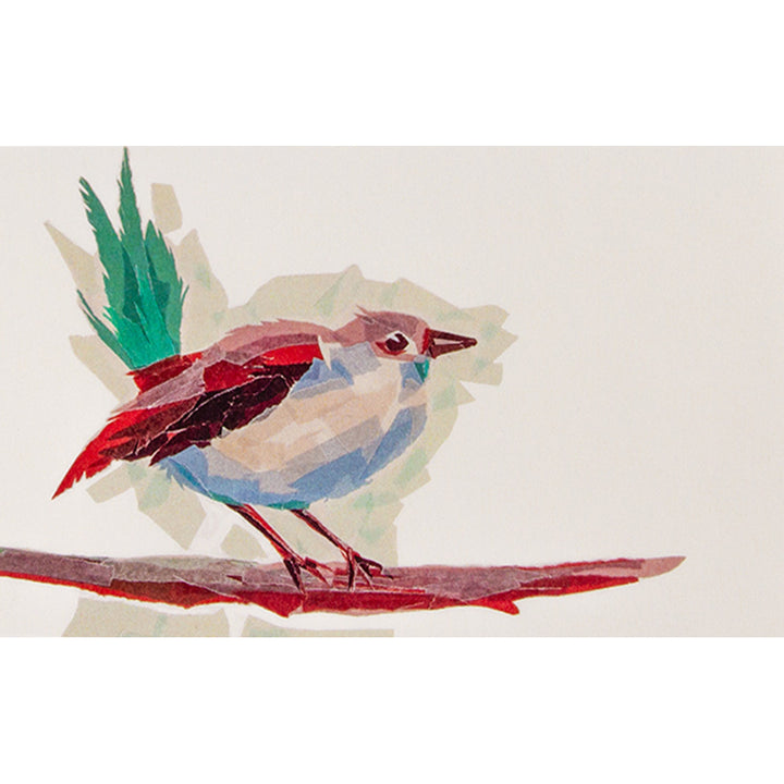 Grußkarte Kunstdruck "Vogel auf dem Ast"