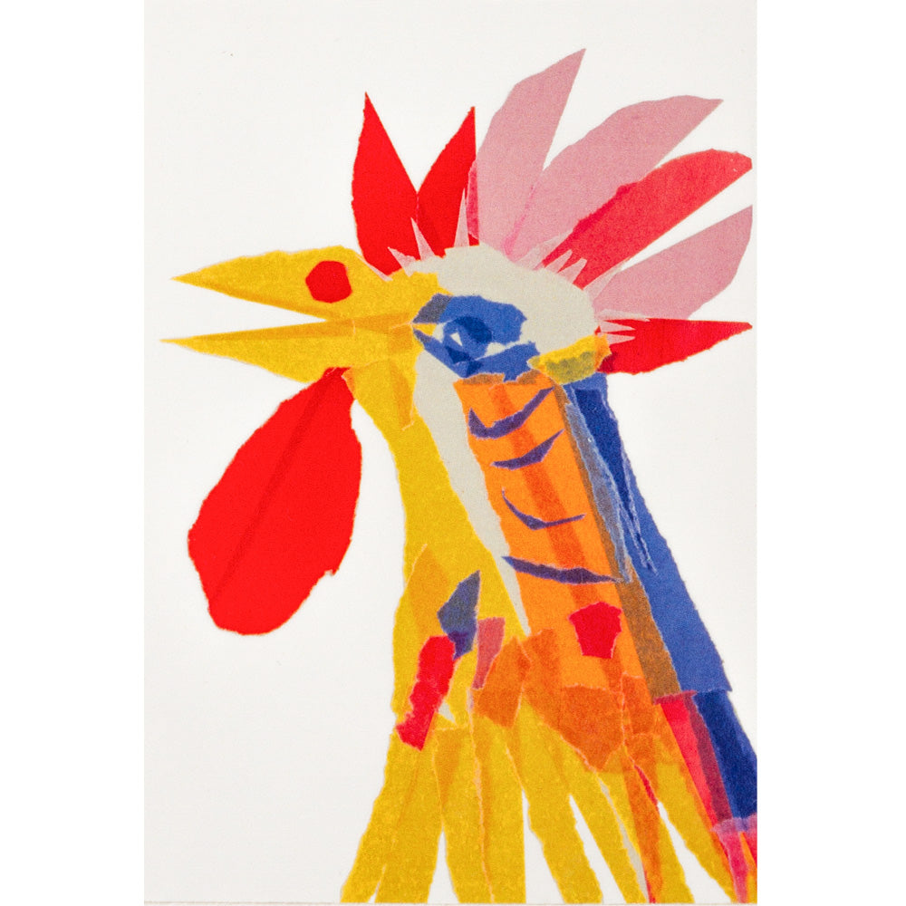 Grußkarte Kunstdruck "Der krähende Hahn"