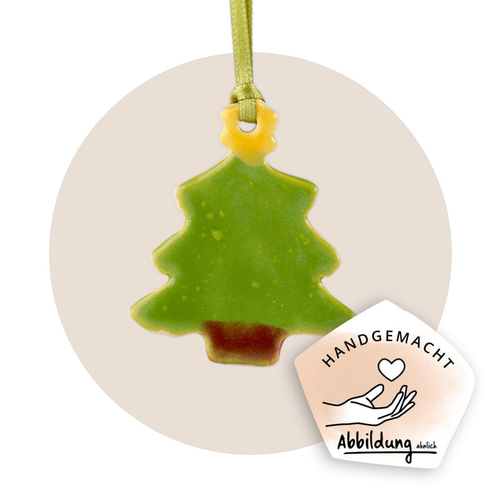 Keramikanhänger "Weihnachtsbaum klein mit Stern"