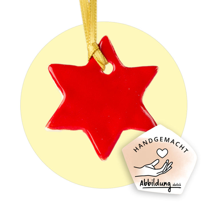 Keramikanhänger "Weihnachtsstern rot"