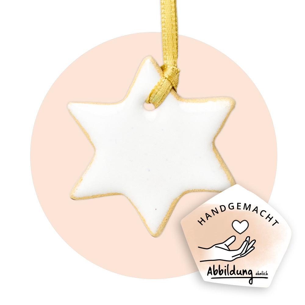 Keramikanhänger "Weihnachtsstern weiß"