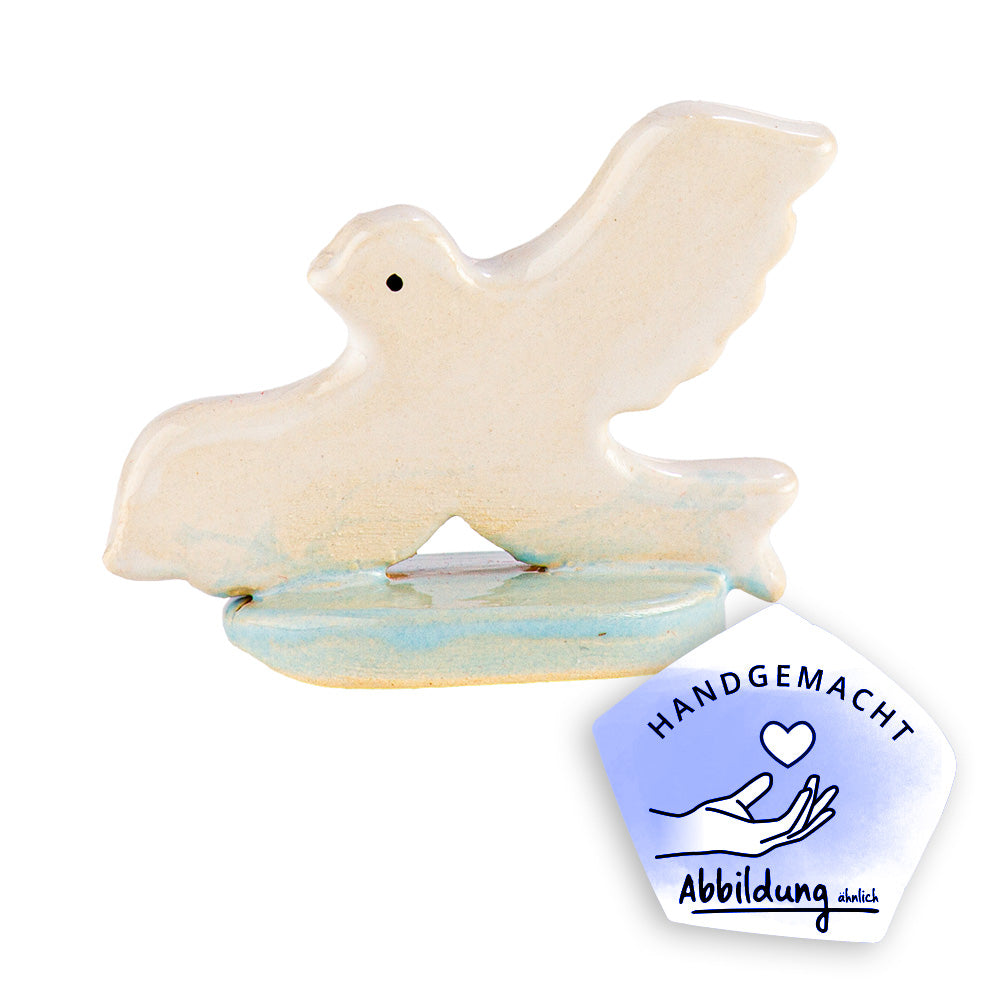 Freistehende Krippenfigur aus Keramik "Taube"