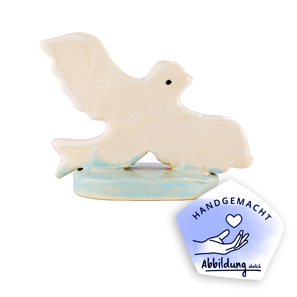 Freistehende Krippenfigur aus Keramik "Taube"