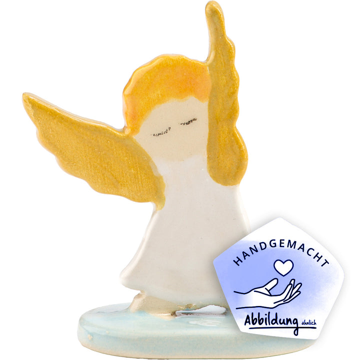 Freistehende Krippenfigur aus Keramik "Engel"