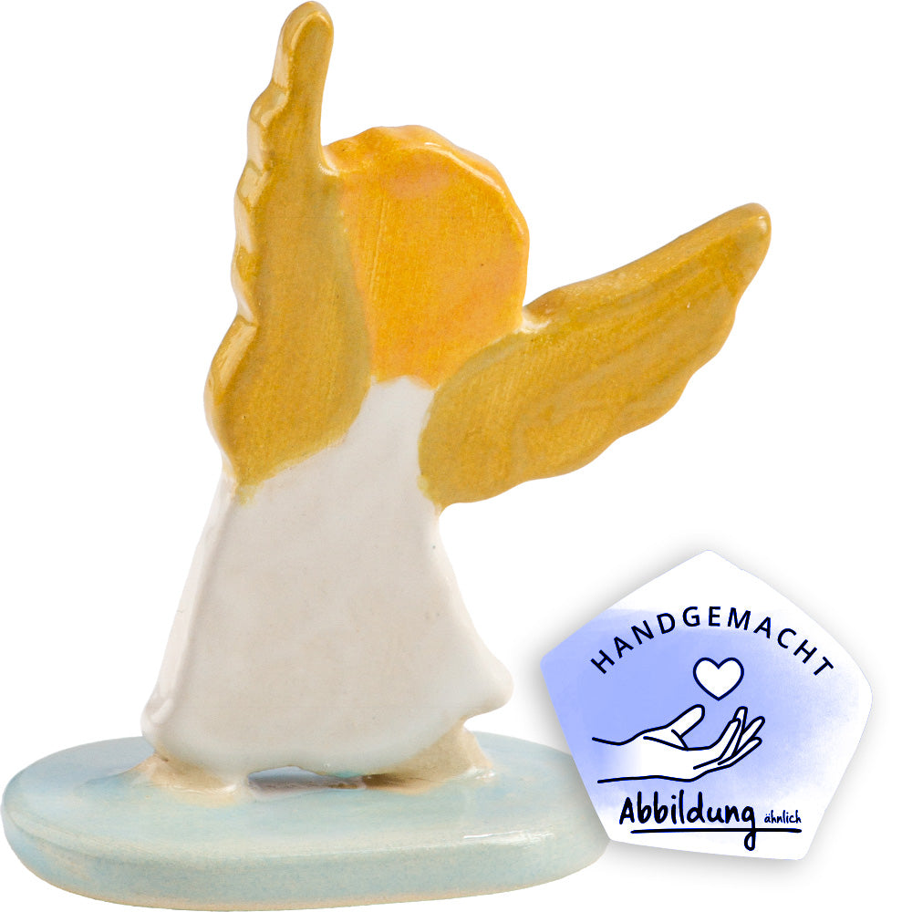 Freistehende Krippenfigur aus Keramik "Engel"