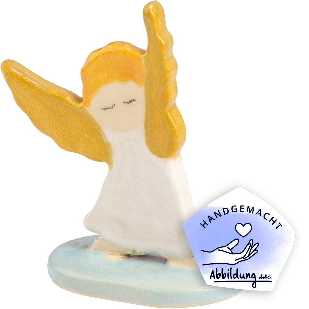 Freistehende Krippenfigur aus Keramik "Engel"