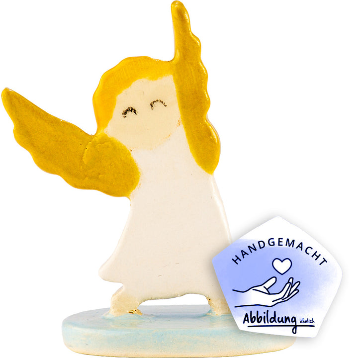 Freistehende Krippenfigur aus Keramik "Engel"